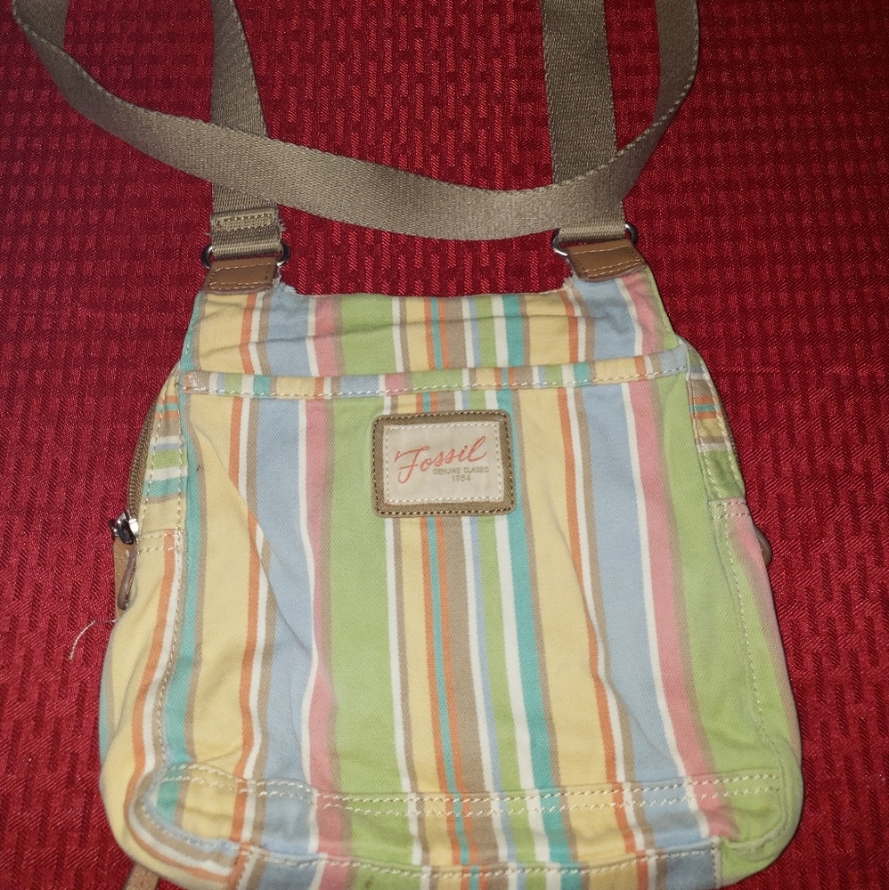 Stripped Fossil Crossbody Bag